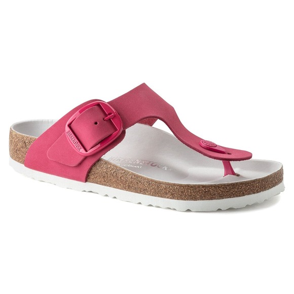 Birkenstock Women's Gizeh Big Buckle Nubuk Fuchsia Tulip Sandal US5 EU36 1022558 - Picture 1 of 6